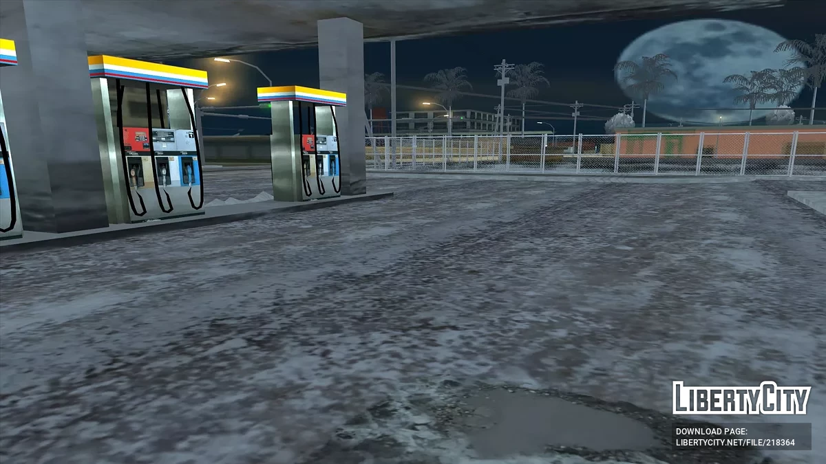 Зимняя заправка в Айдлвуде / GTA San Andreas