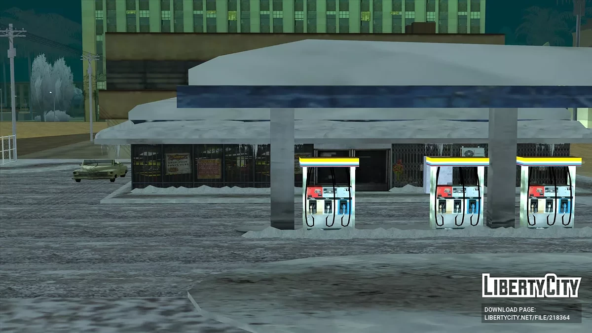 Зимняя заправка в Айдлвуде / GTA San Andreas