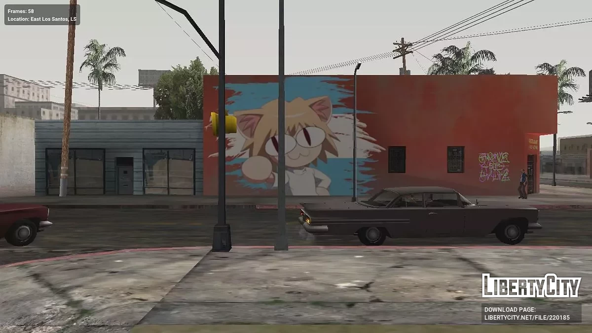 Граффити на стене с Неко-Арк и флагом Аргентины / GTA San Andreas