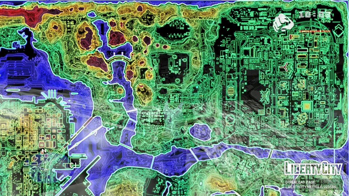 Isolines Neon Radar Map / GTA San Andreas
