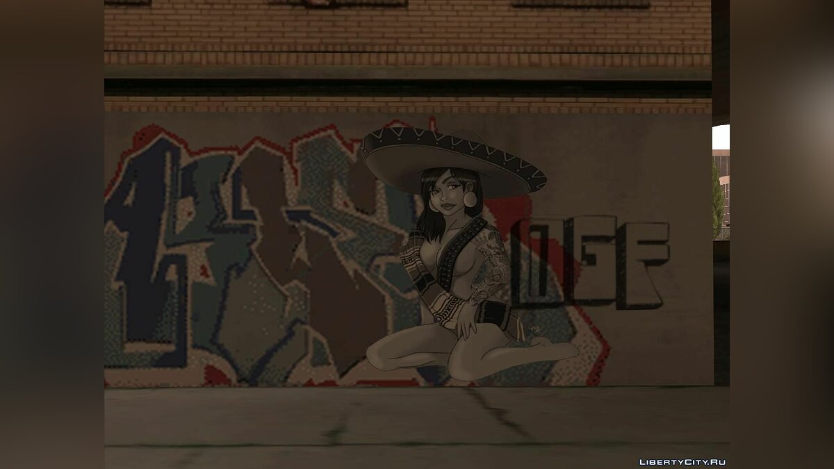 Граффити - Девушка гангстер для GTA San Andreas - Картинка #2