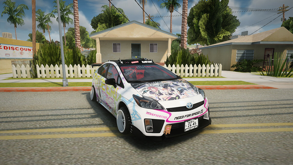 Скачать Toyota Prius Hybrid Eri Ayase Love Live Itasha (IVF) для GTA San  Andreas