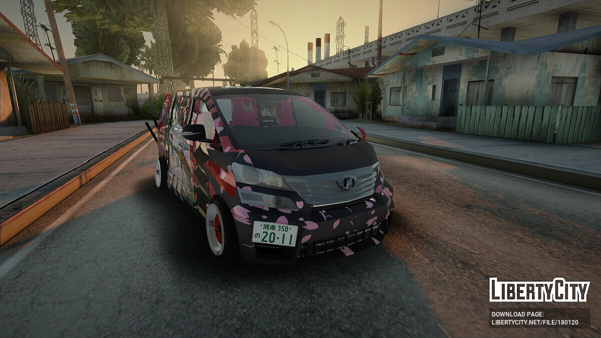 Скачать Toyota Vellfire Hatsune Miku Senbonzakura Itasha для GTA San Andreas