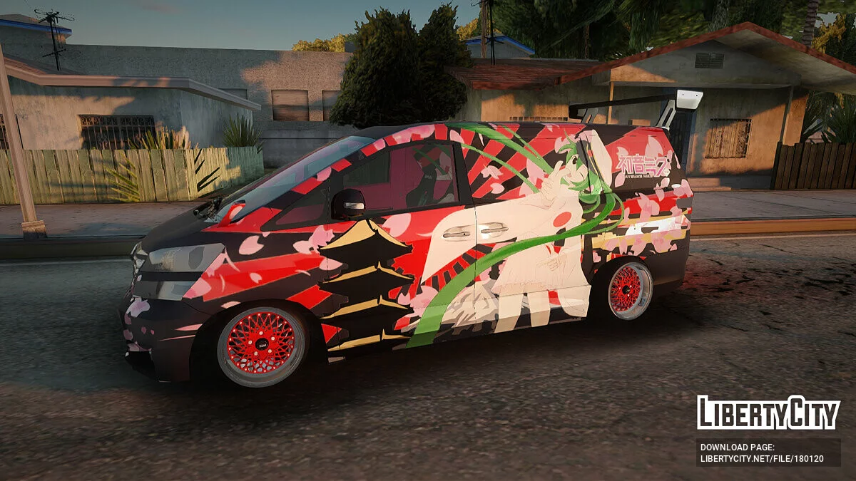 Toyota Vellfire Hatsune Miku Senbonzakura Itasha / GTA San Andreas