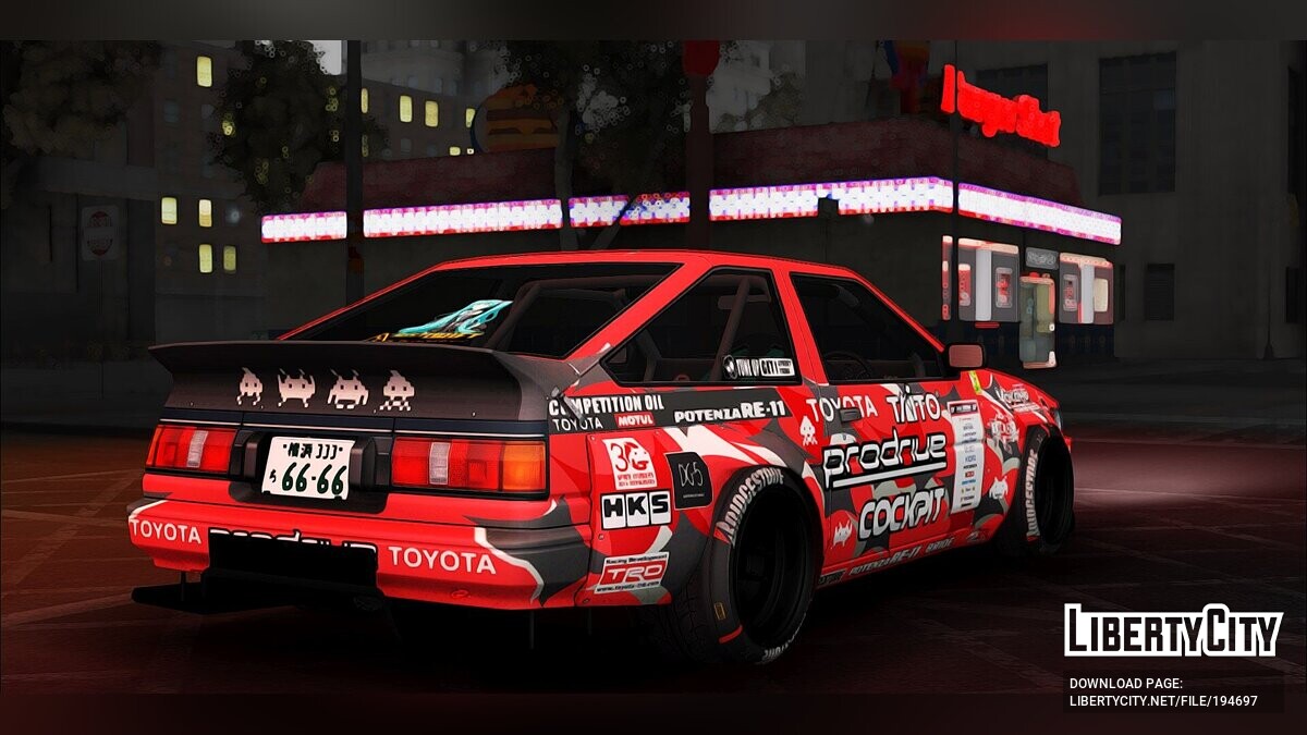 Скачать Toyota Corolla Levin AE86 для GTA San Andreas