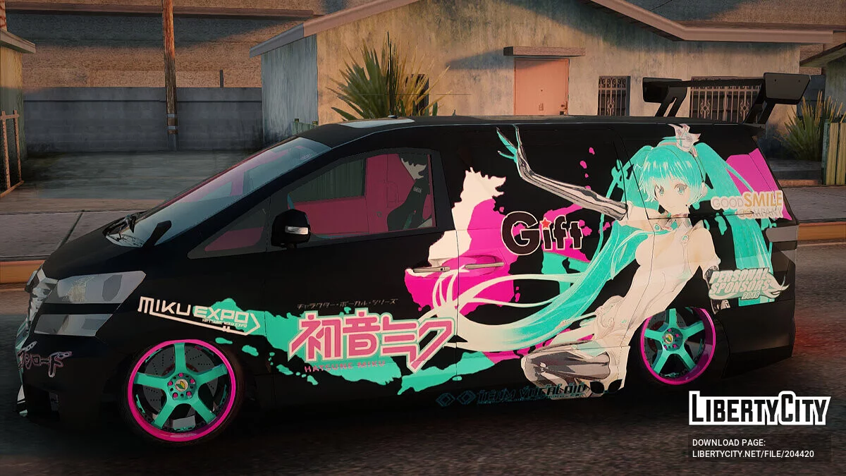 Toyota Vellfire Miku Pocky Exhaust / GTA San Andreas