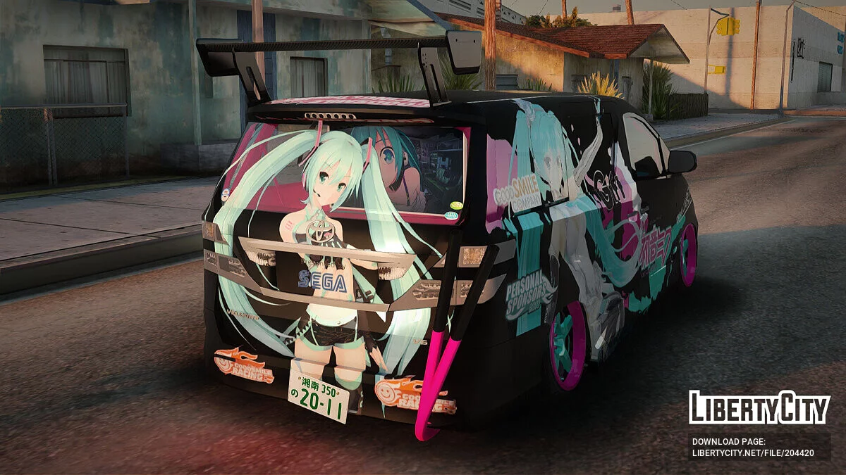 Toyota Vellfire Miku Pocky Exhaust / GTA San Andreas