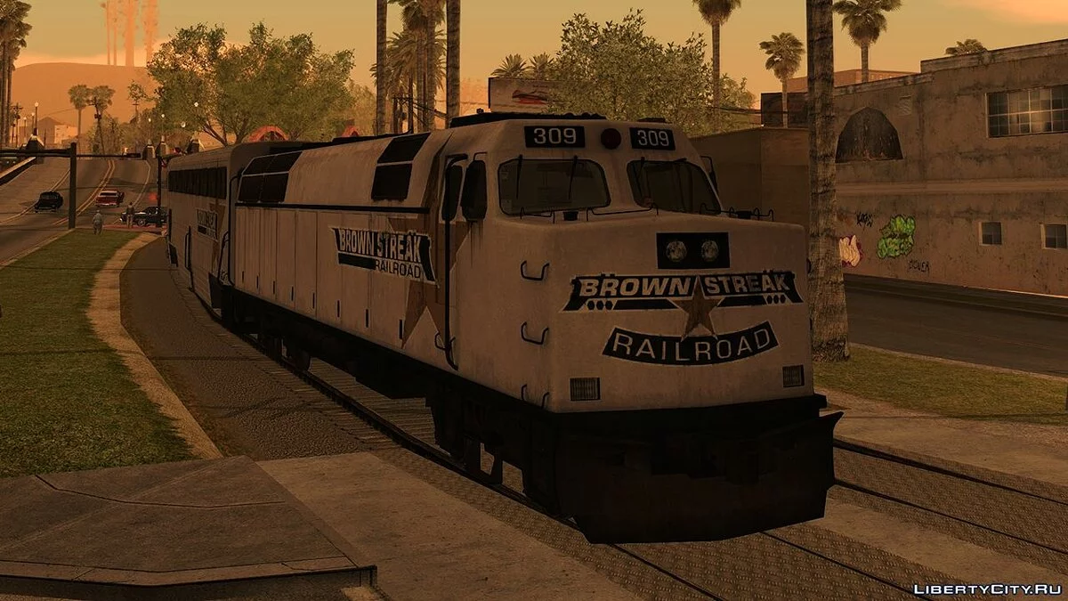 HD поезд Brown Streak v1.8.1 / GTA San Andreas