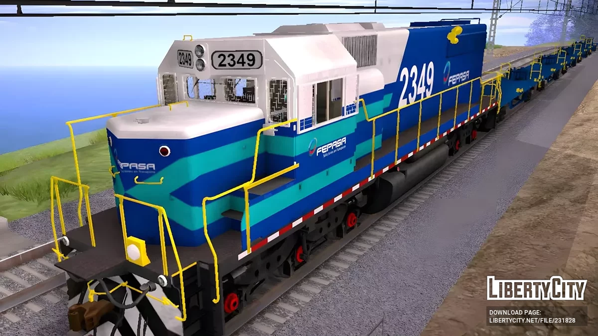 Локомотив EMD SD39. Платформа. FEPASA / GTA San Andreas