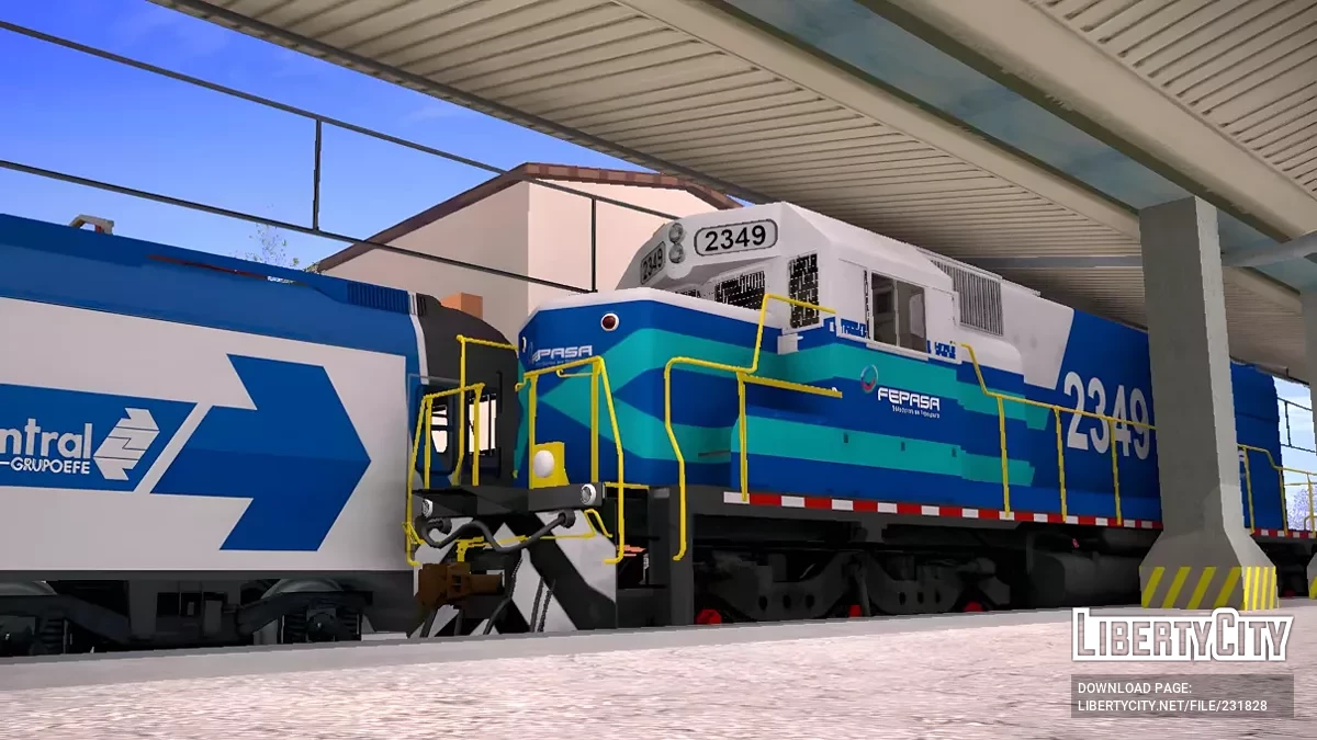 Локомотив EMD SD39. Платформа. FEPASA / GTA San Andreas
