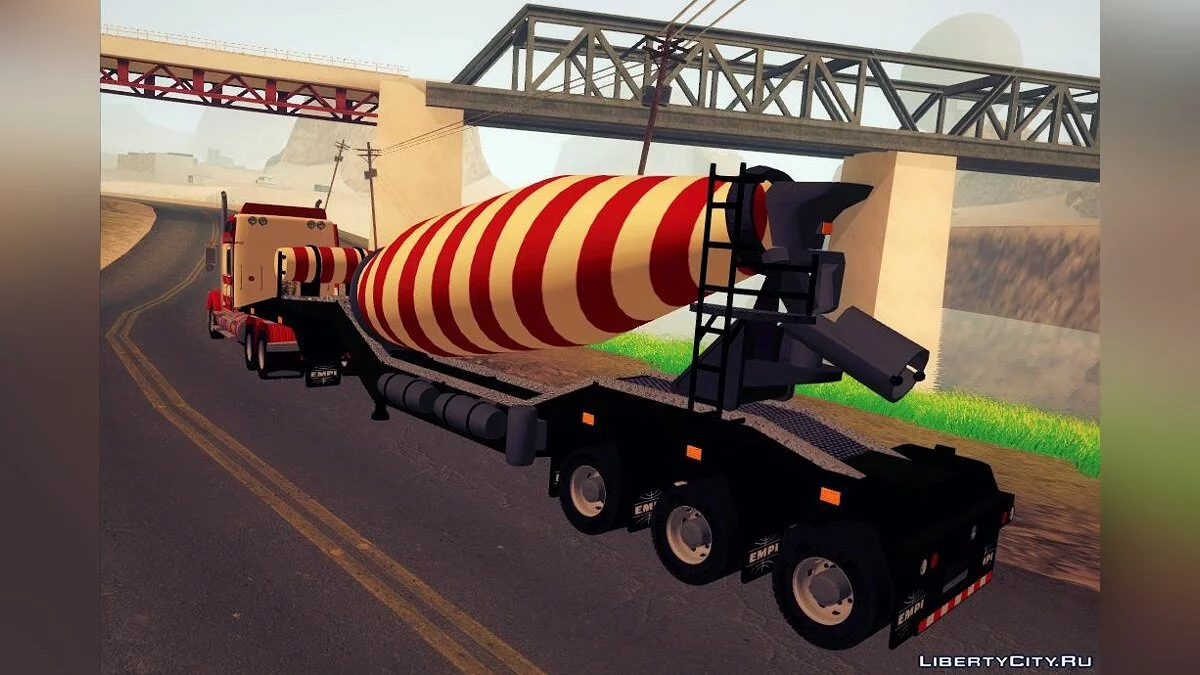 Kenworth Road Train T800 + Cement Mixer Trailer / GTA San Andreas