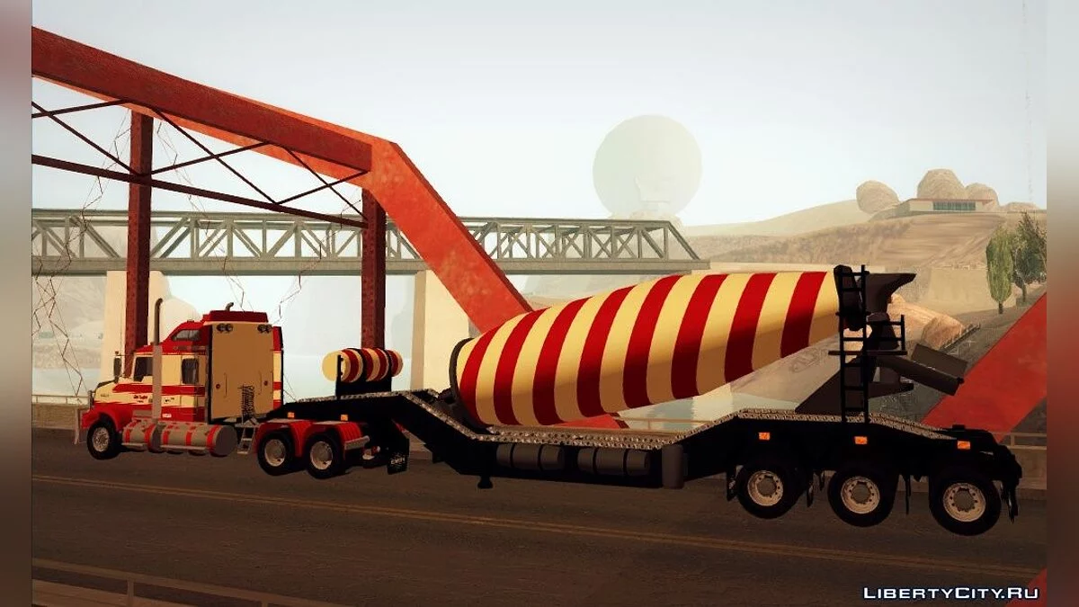 Kenworth Road Train T800 + Cement Mixer Trailer / GTA San Andreas