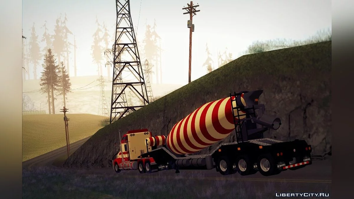 Kenworth Road Train T800 + Cement Mixer Trailer / GTA San Andreas