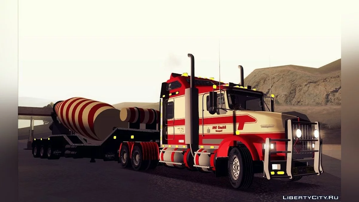 Kenworth Road Train T800 + Cement Mixer Trailer / GTA San Andreas