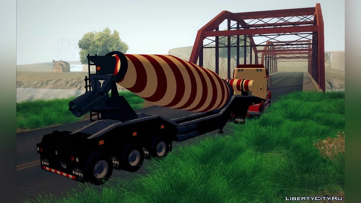Kenworth Road Train T800 + Cement Mixer Trailer / GTA San Andreas