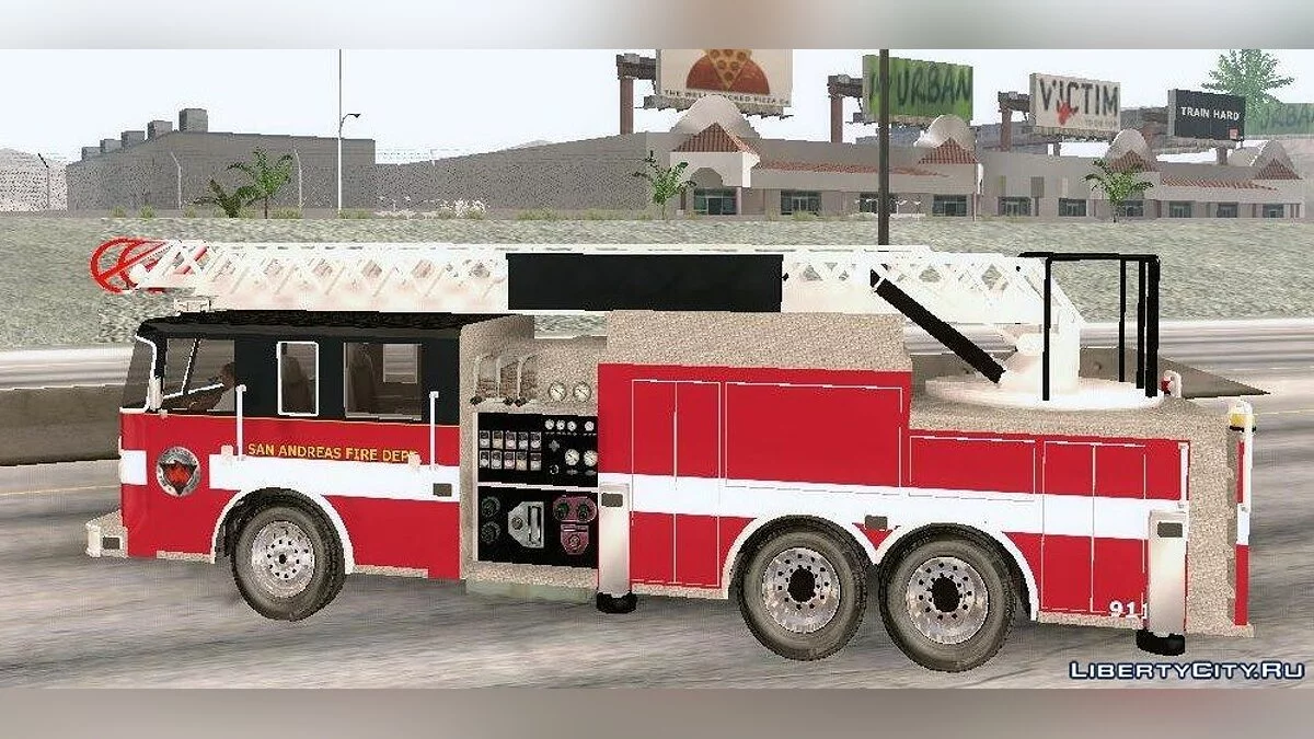 Pierce Firetruck Ladder SA Fire Department / GTA San Andreas