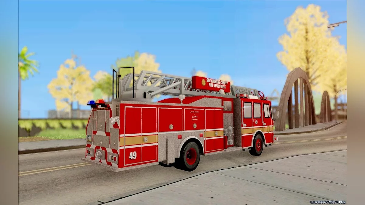 E-One Quint Rearmount SACFD Ladder 49 / GTA San Andreas