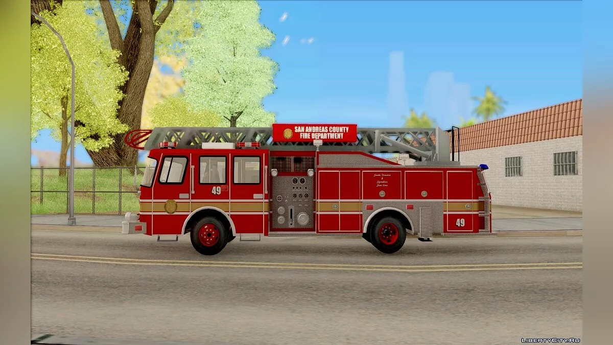 E-One Quint Rearmount SACFD Ladder 49 / GTA San Andreas