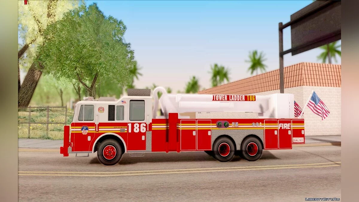 Seagrave Marauder F.D.N.Y. Tower Ladder 186 / GTA San Andreas