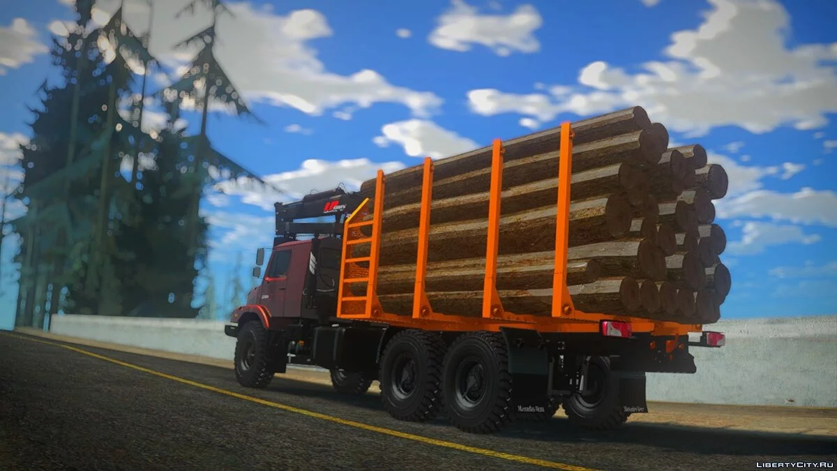 Mercedes-Benz Zetros 2733 Лесовоз и прицеп лесовоз / GTA San Andreas
