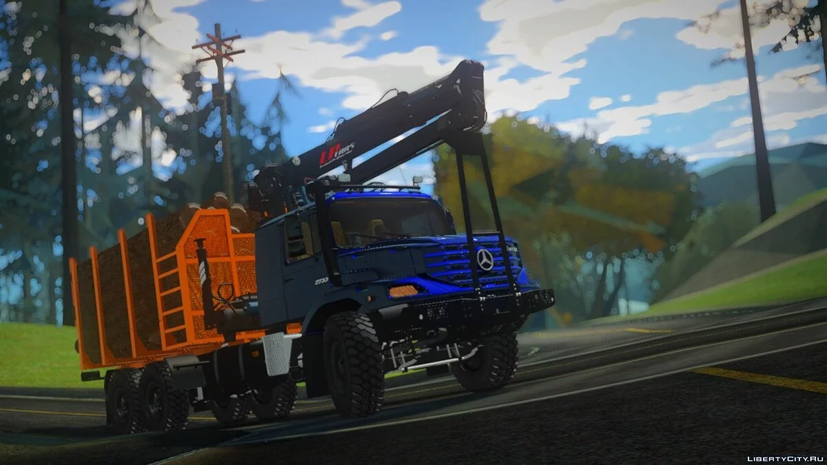 Mercedes-Benz Zetros 2733 Лесовоз и прицеп лесовоз / GTA San Andreas