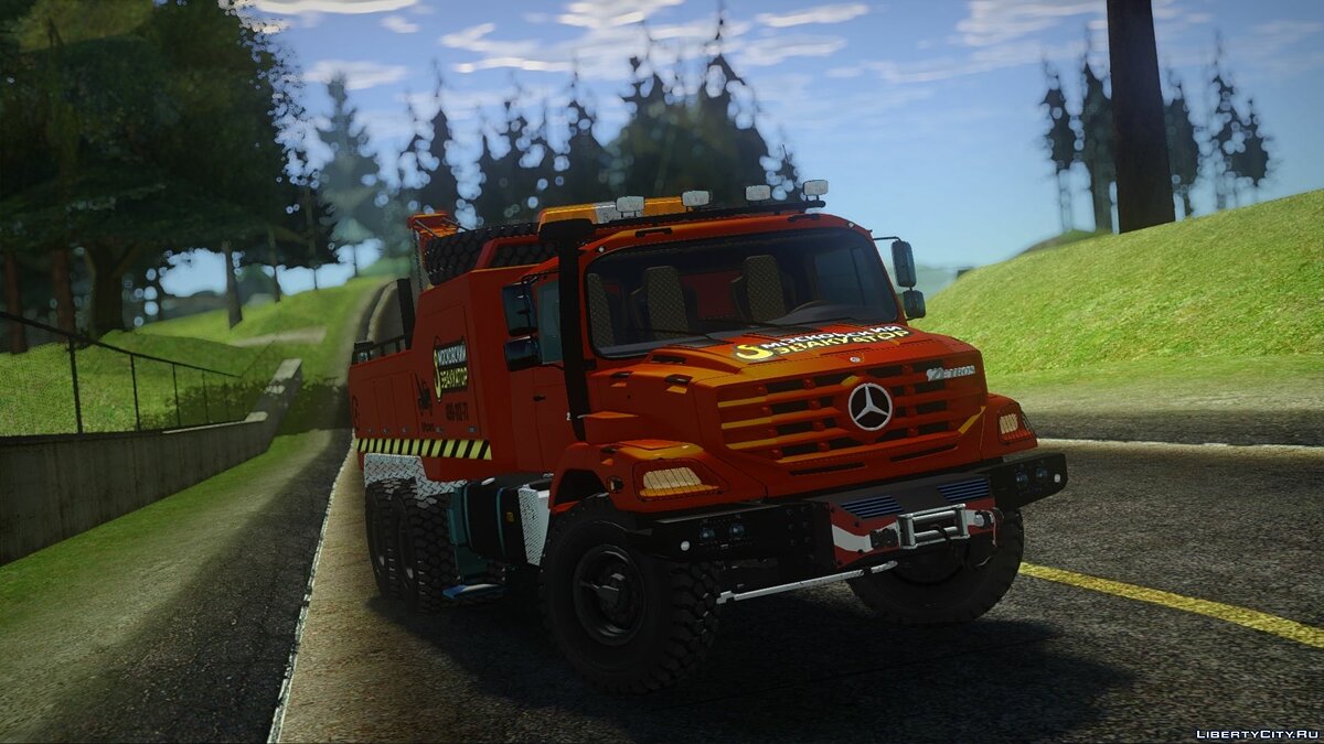 Скачать Mercedes-Benz Zetros 2733 Московский Эвакуатор для GTA San Andreas