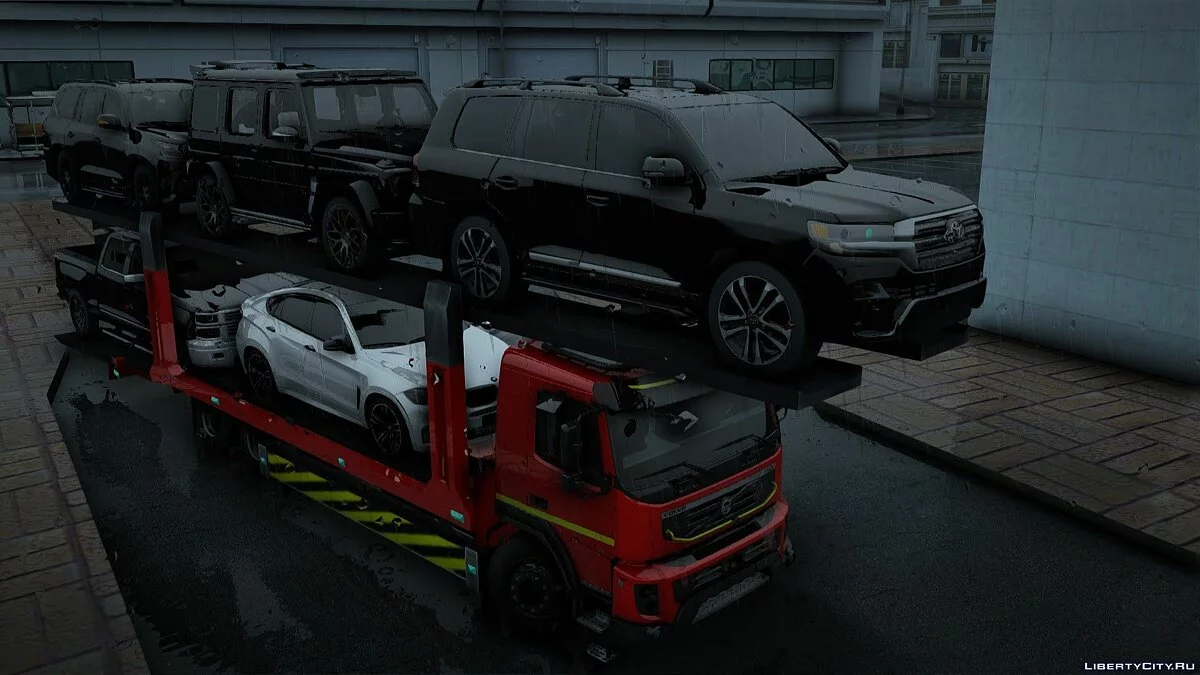 Volvo FMX Euro 5 Car carrier with full trailer / GTA San Andreas