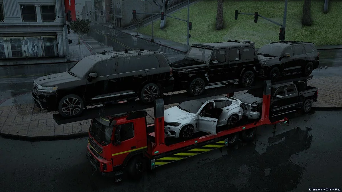Volvo FMX Euro 5 Car carrier with full trailer / GTA San Andreas
