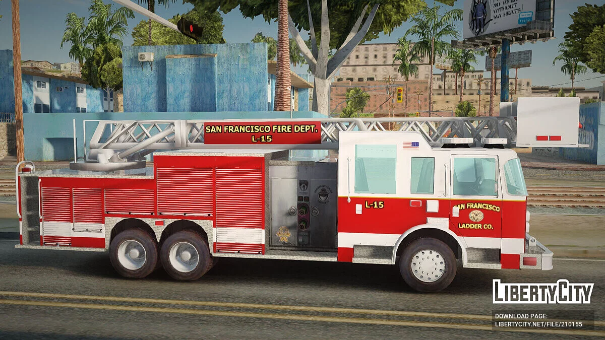 Pierce Aerials Platform. SFFD Ladder 15 / GTA San Andreas