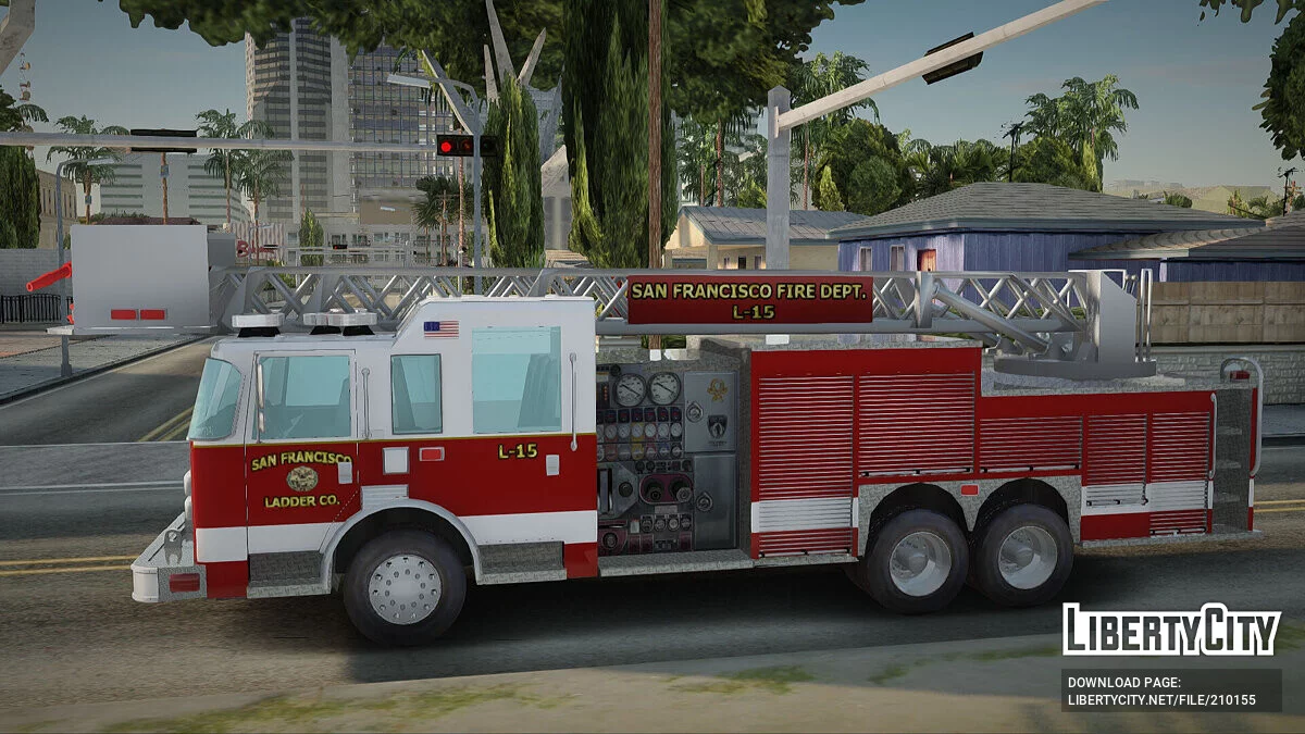 Pierce Aerials Platform. SFFD Ladder 15 / GTA San Andreas