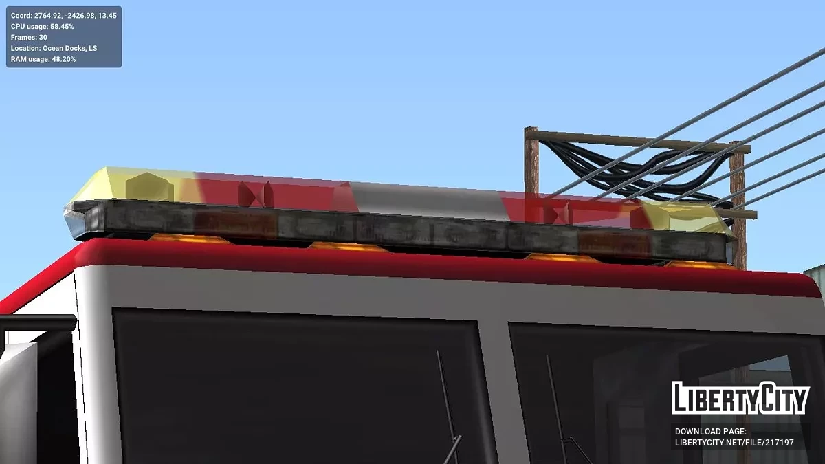 Новая пожарная машина Low Poly / GTA San Andreas