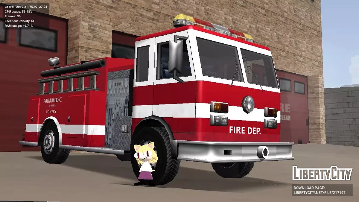 Новая пожарная машина Low Poly / GTA San Andreas