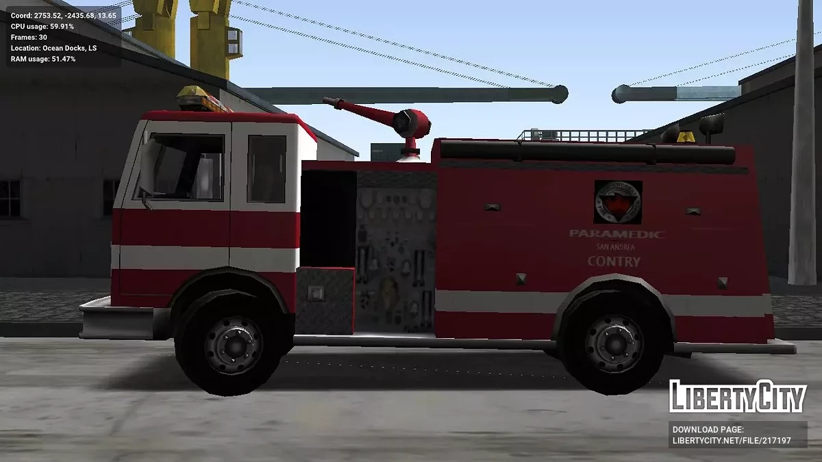 Новая пожарная машина Low Poly / GTA San Andreas