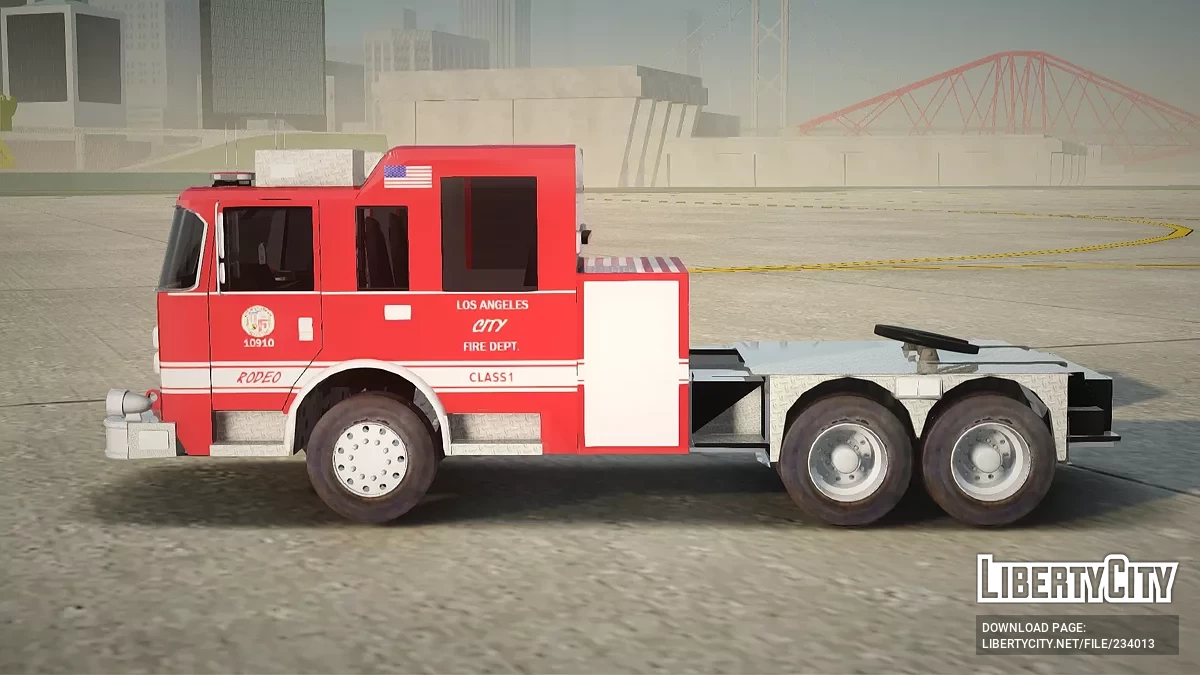 Pierce Arrow XT LAFD Tiller Ladder Truck 10 / GTA San Andreas
