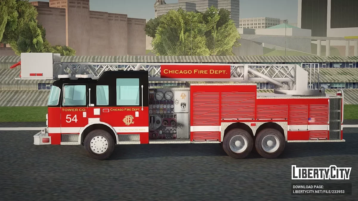 Pierce Tower Ladder 54 Chicago Fire Department / GTA San Andreas