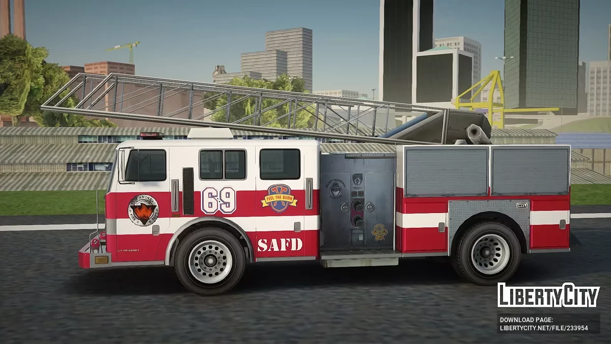 SAFD Fire Ladder Truck / GTA San Andreas