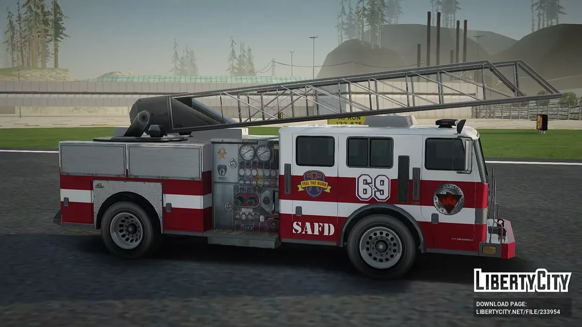 SAFD Fire Ladder Truck / GTA San Andreas