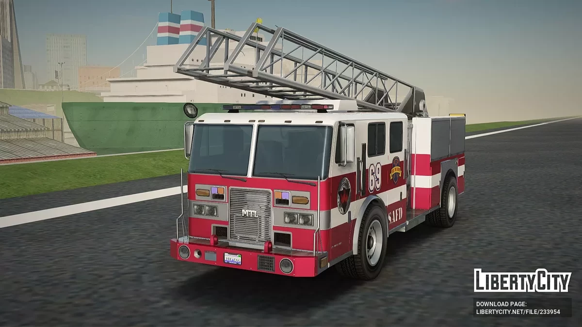 SAFD Fire Ladder Truck / GTA San Andreas