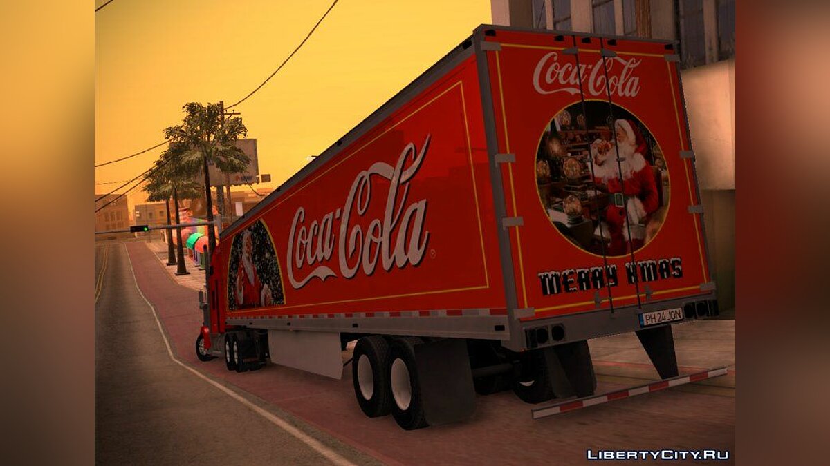 Грузовик Кока-Кола Kenworth W900 + Новогодние трейлеры для GTA San Andreas - Картинка #3