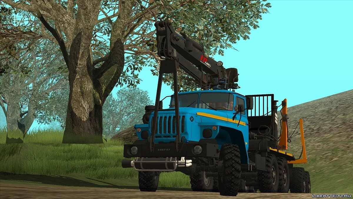 Урал-4320 лесовозный тягач и прицеп роспуск / GTA San Andreas