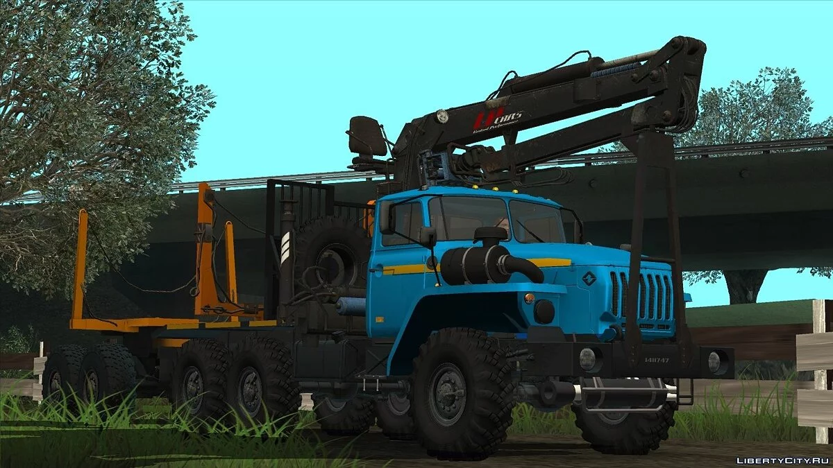 Урал-4320 лесовозный тягач и прицеп роспуск / GTA San Andreas