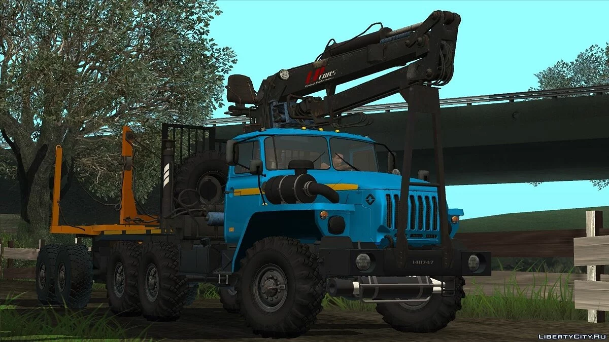 Урал-4320 лесовозный тягач и прицеп роспуск / GTA San Andreas
