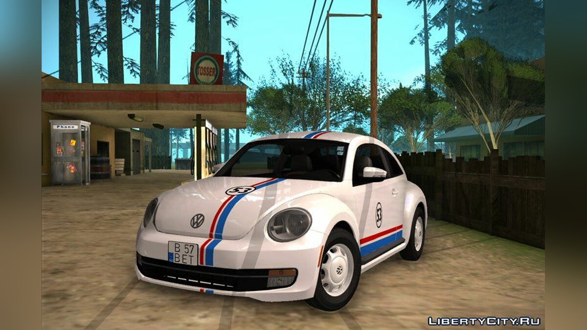 Скачать 2013 Volkswagen Beetle - Херби из фильма "Сумасшедшие  гонки" для GTA San Andreas