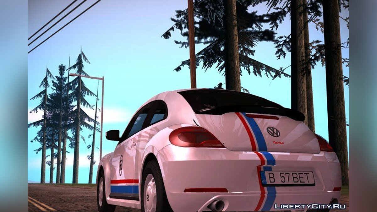 Скачать 2013 Volkswagen Beetle - Херби из фильма "Сумасшедшие  гонки" для GTA San Andreas