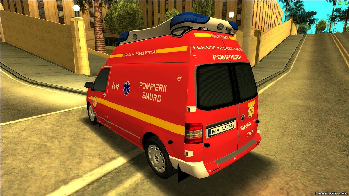 Скачать Volkswagen Transporter SMURD для GTA San Andreas