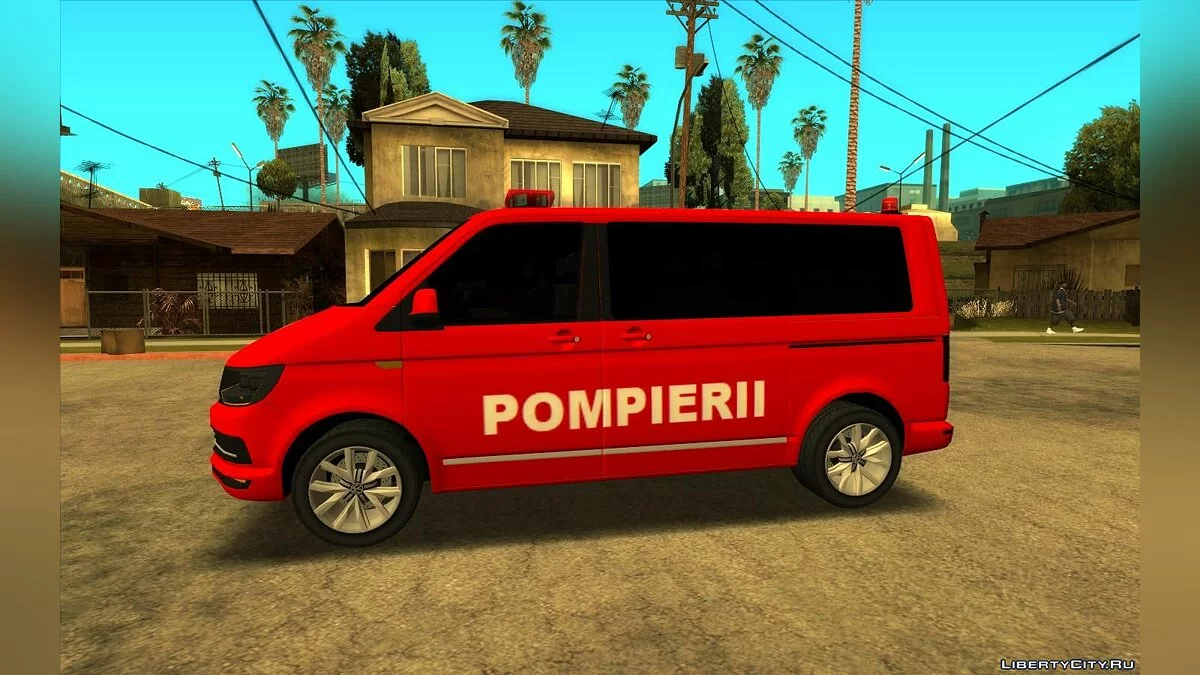 Volkswagen Transporter T6 Pompierii / GTA San Andreas