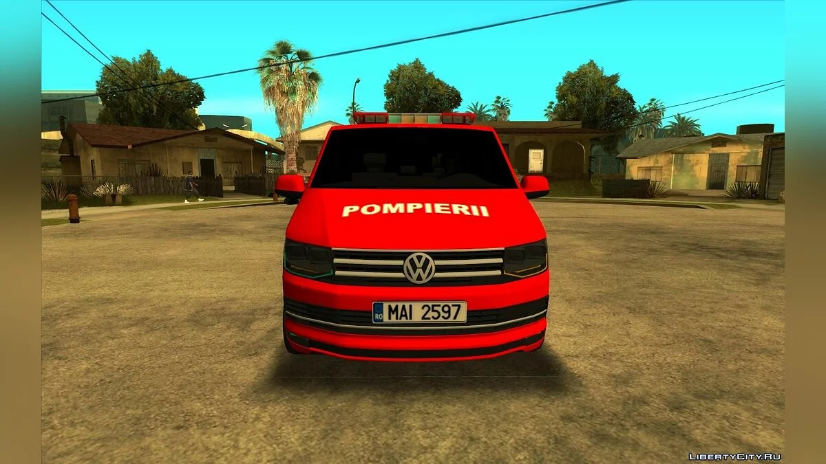 Volkswagen Transporter T6 Pompierii / GTA San Andreas