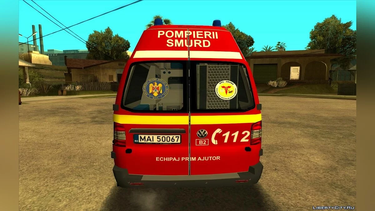 Volkswagen T5 Pompierii Smurd / GTA San Andreas