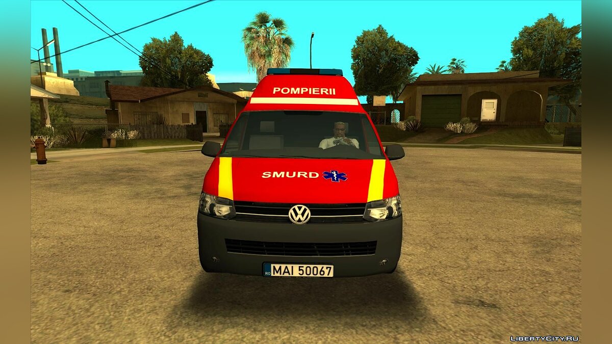 Скачать Volkswagen T5 Pompierii Smurd для GTA San Andreas