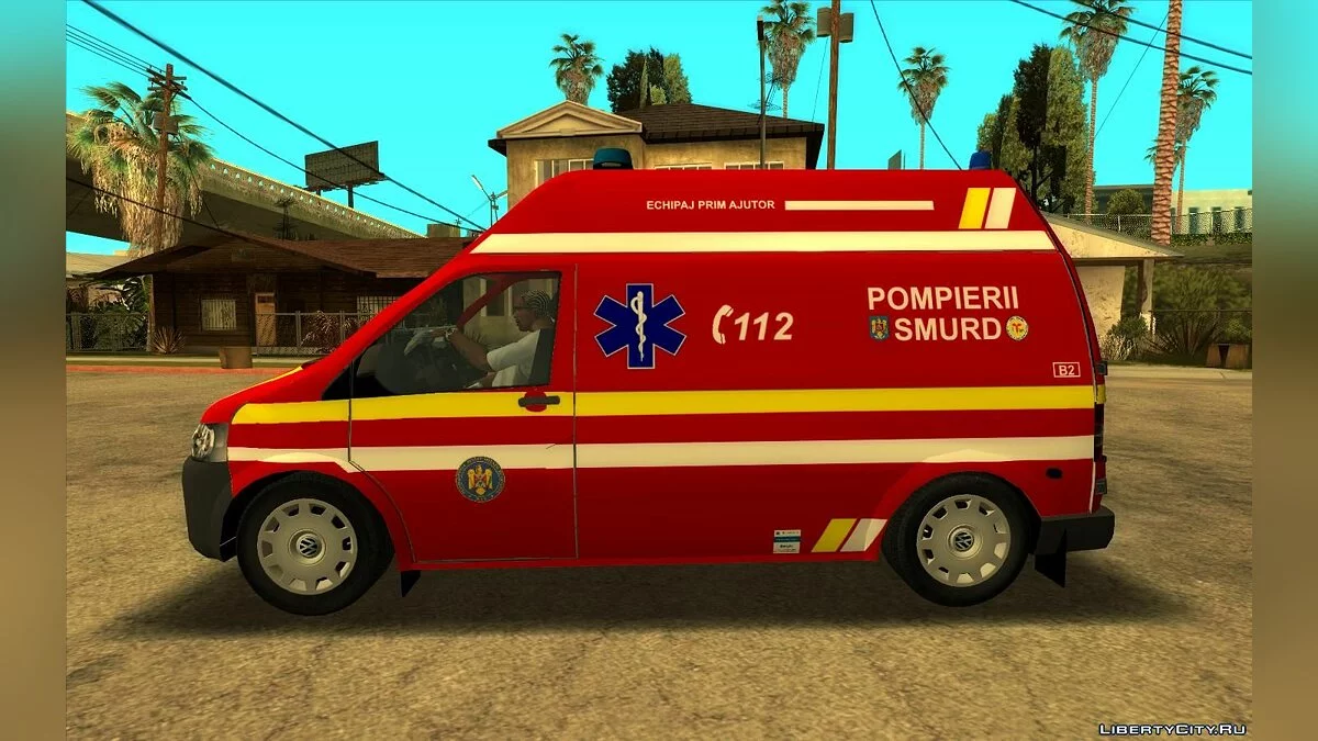 Volkswagen T5 Pompierii Smurd / GTA San Andreas